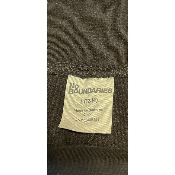 No Boundaries Pants Knit Stretch Flare Bottom High Waist Black Women’s Size L - Picture 4 of 9